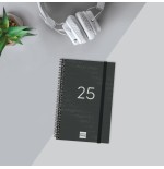18298-AGENDA 2025 BASIC YEAR E5 117X181MM SEMANA VISTA HORIZONTAL NEGRO FINOCAM 741446025