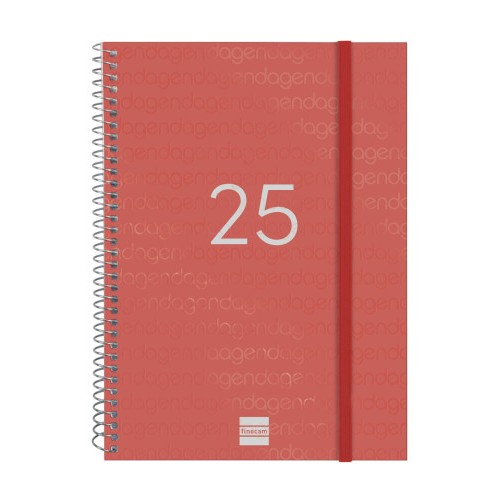 18299-AGENDA 2025 BASIC YEAR E10 155X212MM SEMANA VISTA HORIZONTAL ROJO FINOCAM 741453025