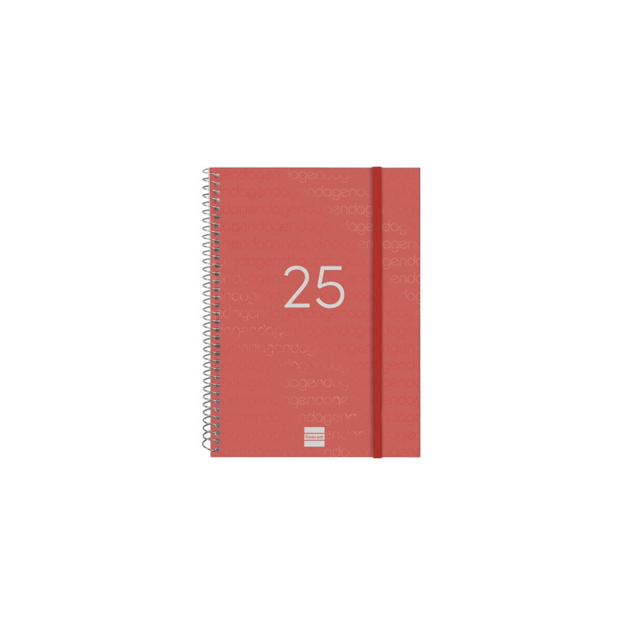 18299-AGENDA 2025 BASIC YEAR E10 155X212MM SEMANA VISTA HORIZONTAL ROJO FINOCAM 741453025