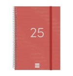 18299-AGENDA 2025 BASIC YEAR E10 155X212MM SEMANA VISTA HORIZONTAL ROJO FINOCAM 741453025