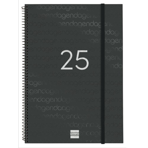 18301-AGENDA 2025 BASIC YEAR E40 210X297MM SEMANA VISTA HORIZONTAL NEGRO FINOCAM 741466025