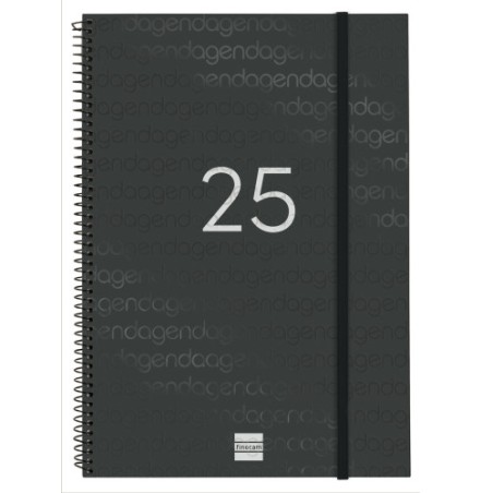 18301-AGENDA 2025 BASIC YEAR E40 210X297MM SEMANA VISTA HORIZONTAL NEGRO FINOCAM 741466025