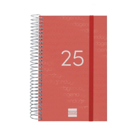 18305-AGENDA 2025 BASIC YEAR E5 117X181MM DIA PAGINA ROJO FINOCAM 741093025