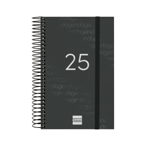 18307-AGENDA 2025 BASIC YEAR E5 117X181MM DIA PAGINA NEGRO FINOCAM 741096025