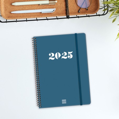 18312-AGENDA 2025 BASIC MY E10 155X212MM SEMANA VISTA HORIZONTAL AZUL FINOCAM 743501025