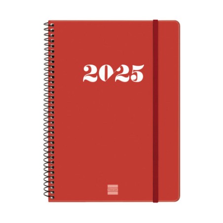18313-AGENDA 2025 BASIC MY E10 155X212MM SEMANA VISTA HORIZONTAL ROJO FINOCAM 743503025