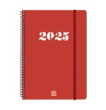 18313-AGENDA 2025 BASIC MY E10 155X212MM SEMANA VISTA HORIZONTAL ROJO FINOCAM 743503025