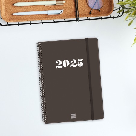 18316-AGENDA 2025 BASIC MY E10 155X212MM SEMANA VISTA HORIZONTAL NEGRO FINOCAM 743506025