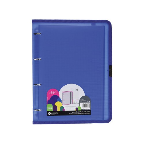 1832-CARPETA ANILLA CARPEBLOCK POLIPROPILENO DUNE A4 100 HOJAS GOMA AZUL CARCHIVO 12377450