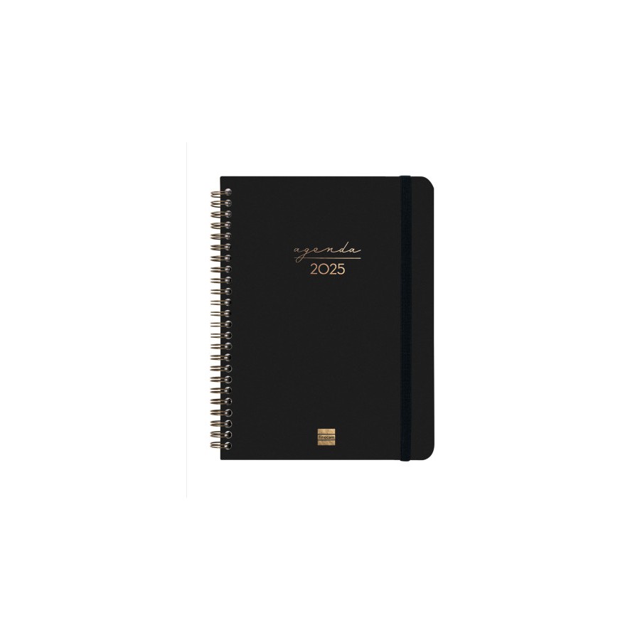 18323-AGENDA 2025 TRENDY ALMA E10 155X212MM SEMANA VISTA HORIZONTAL NEGRO FINOCAM 762020125
