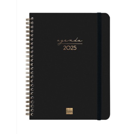 18323-AGENDA 2025 TRENDY ALMA E10 155X212MM SEMANA VISTA HORIZONTAL NEGRO FINOCAM 762020125