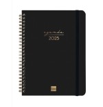 18323-AGENDA 2025 TRENDY ALMA E10 155X212MM SEMANA VISTA HORIZONTAL NEGRO FINOCAM 762020125