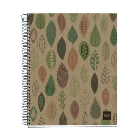 18420-CUADERNO RECICLADO A5 MICROPERFORADO 120 HOJAS 5X5MM BOTANIC MIQUELRIUS MR2872