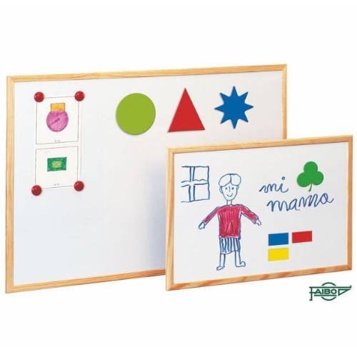 1867-PIZARRA MAGNETICA BLANCA CON MARCO EN MADERA PINO 60X90 CM. FAIBO 702-3