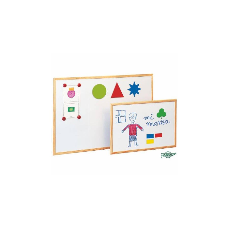 1867-PIZARRA MAGNETICA BLANCA CON MARCO EN MADERA PINO 60X90 CM. FAIBO 702-3