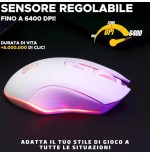 18756-GAMING MOUSE WIRELESS - 6400 DPI - WHITE