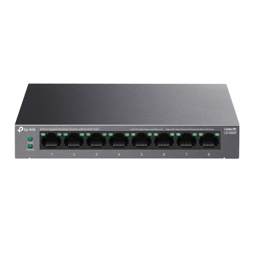 18950-TP-Link LiteWave LS108GP switch No administrado Gigabit Ethernet (10/100/1000) Energia sobre Ethernet (PoE) Negro