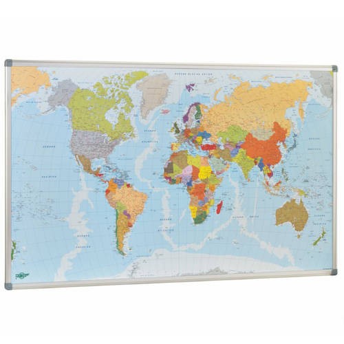 1899-MAPA MUNDI MAGNETICO 84X140 CM. MARCO ALUMINIO FAIBO 173T