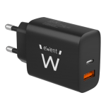19013-Ewent EW1319 cargador de dispositivo movil Universal Negro Corriente alterna Carga rapida Interior