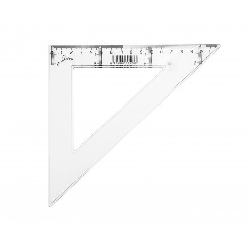 1909-ESCUADRA TRANSPARENTE EN PLASTICO INYECTADO GRADUADO Y BISELADO 25 CM. FAIBO 41225