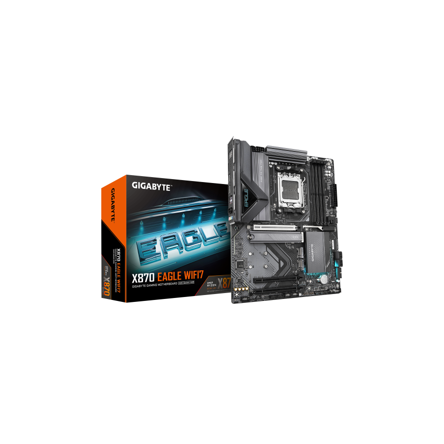 19247-GIGABYTE Placa Base X870 EAGLE WIFI7 - Compatible con CPUs AMD Ryzen 9000, VRM de 14+2+2 fases, hasta 8000MHz DDR5