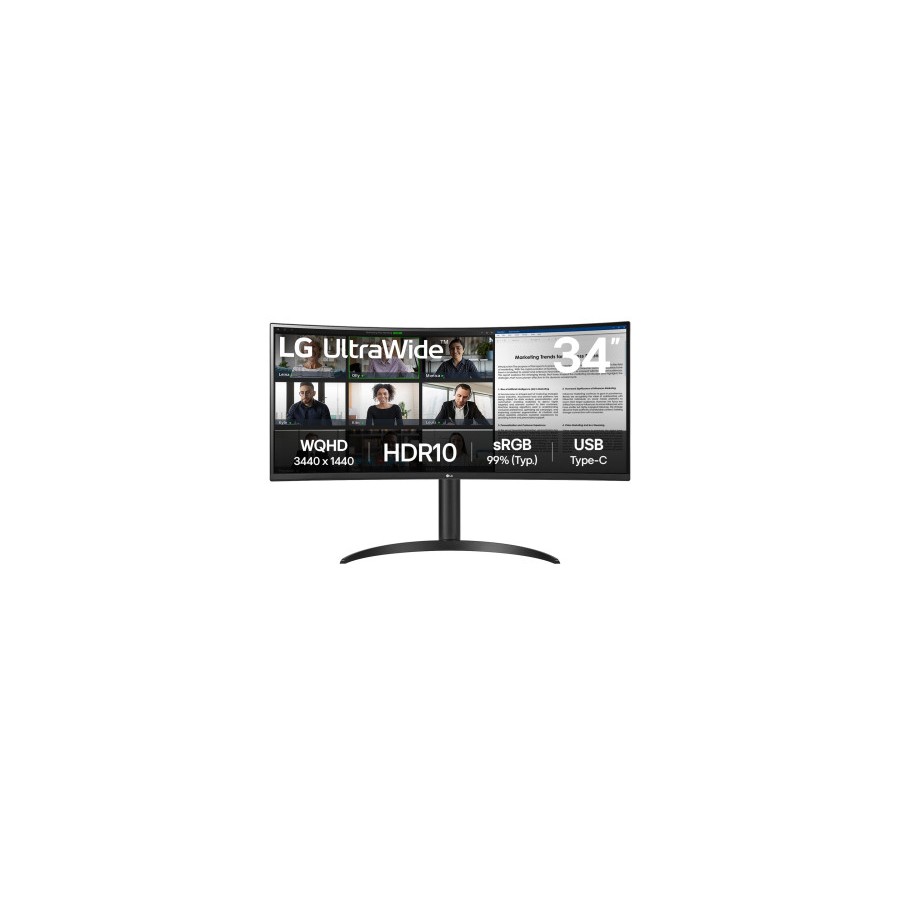 19268-LG 34WR50QK-B pantalla para PC 86,4 cm (34") 3440 x 1440 Pixeles Wide Quad HD Negro