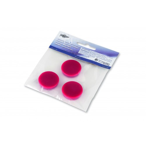 1932-BLISTER DE 3 IMANES REDONDOS 30MM. EN COLOR ROJO FAIBO 60-30-03