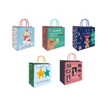 19381-BOLSA CELULOSA NAVIDAD MENSAJES BISMARK 331663