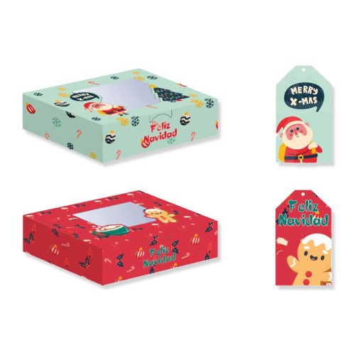 19383-CAJA PLEGABLE DECORADA CON VENTANA NAVIDAD BISMARK 330874