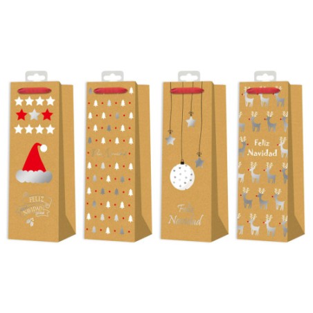 19385-BOLSA BOTELLAS NAVIDAD KRAFT BISMARK 332863