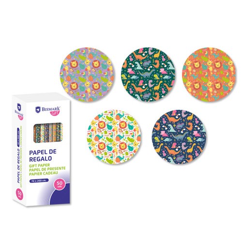 19391-PAPEL DE REGALO INFANTIL AVENTURA 70X200 BISMARK 331046