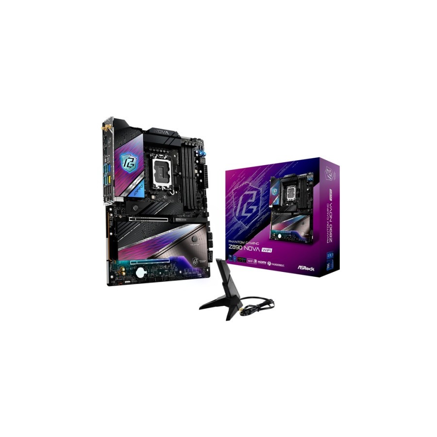 19399-PLACA ASROCK Z890 NOVA WIFI,INTEL,1851,Z890,4DDR5,256GB,1HDMI+2THUNDERBOLT,4SATA3+4M.2,1X5 +1X2.5 GBLAN,WIFI7+BT5.