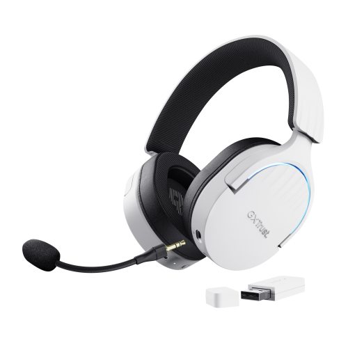 19416-Trust GXT 491W FAYZO Auriculares Inalambrico y alambrico Diadema Juego USB Tipo C Bluetooth Negro, Blanco