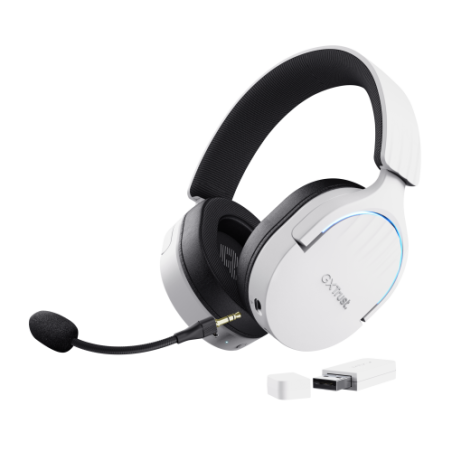 19416-Trust GXT 491W FAYZO Auriculares Inalambrico y alambrico Diadema Juego USB Tipo C Bluetooth Negro, Blanco