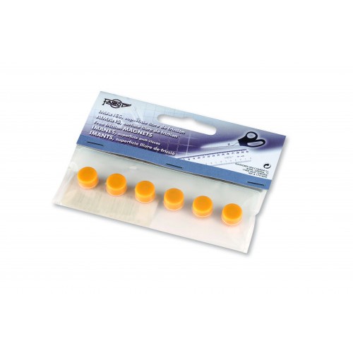 1942-BLISTER DE 6 IMANES REDONDOS 10MM. EN COLOR AMARILLO FAIBO 60-10-05