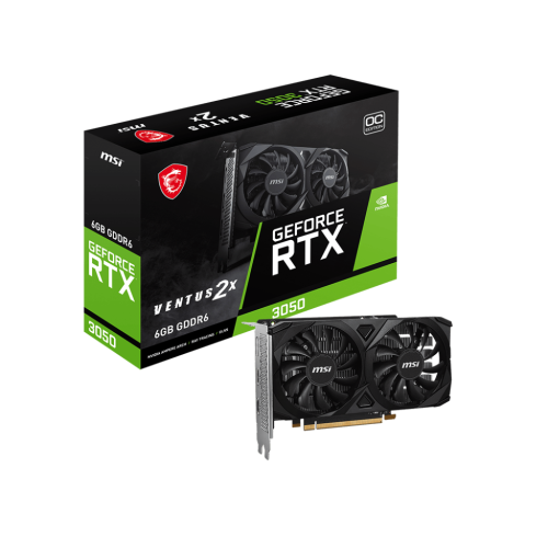 19544-MSI VENTUS GeForce RTX 3050 2X E 6G OC NVIDIA 6 GB GDDR6