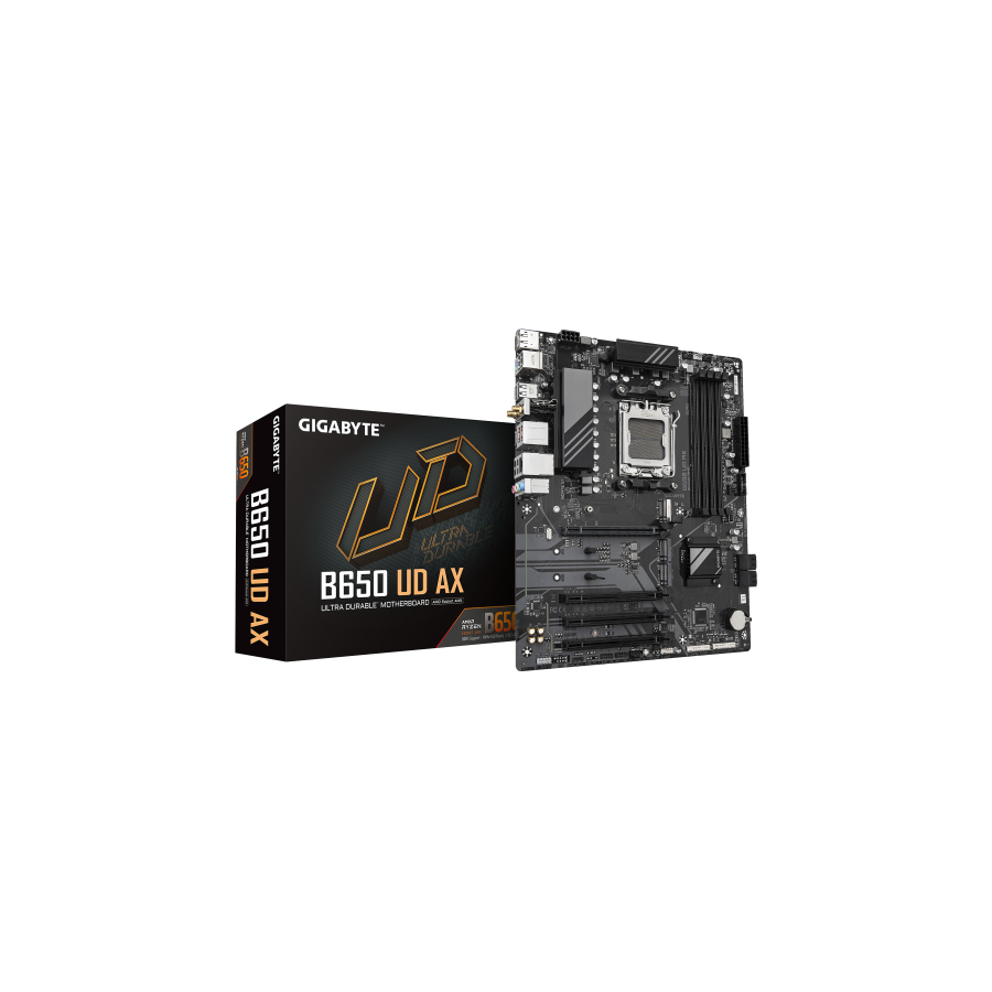 19624-GIGABYTE B650 UD AX Placa Base - Compatible con CPUs AMD Ryzen Serie 9000, VRM de 6+2+2 fases, hasta 7600MHz DDR5