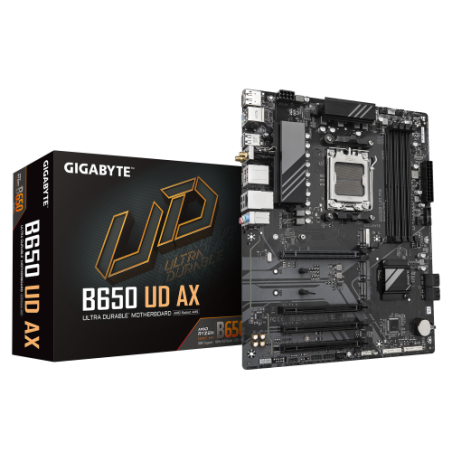 19624-GIGABYTE B650 UD AX Placa Base - Compatible con CPUs AMD Ryzen Serie 9000, VRM de 6+2+2 fases, hasta 7600MHz DDR5