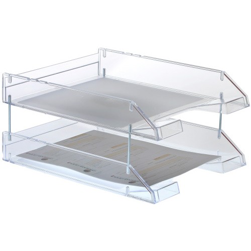 19711-BANDEJA DE SOBREMESA APILABLE FONDO LISO TRANSP FORMATO A4 Y FOLIO COLOR CRISTAL TRANSP ARCHIVO 2000 715 CS TP