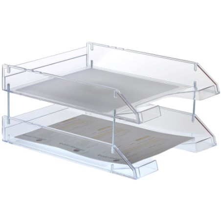 19711-BANDEJA DE SOBREMESA APILABLE FONDO LISO TRANSP FORMATO A4 Y FOLIO COLOR CRISTAL TRANSP ARCHIVO 2000 715 CS TP