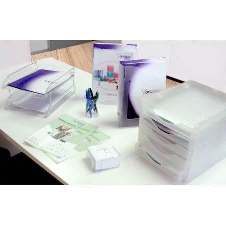 19712-BANDEJA DE SOBREMESA APILABLE FONDO LISO TRANSP FORMATO A4 Y FOLIO COLOR CRISTAL TRANSP ARCHIVO 2000 715 CS TP