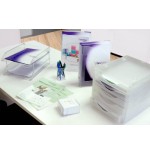 19712-BANDEJA DE SOBREMESA APILABLE FONDO LISO TRANSP FORMATO A4 Y FOLIO COLOR CRISTAL TRANSP ARCHIVO 2000 715 CS TP