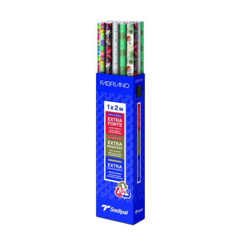 19719-EXPOSITOR 30 ROLLORS PAPEL DE REGALO EVERYDAY "ELEGANCE GIFT" 1X2 M 5 DISENOS SURTIDOS FABRIANO S0310016