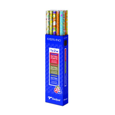 19720-EXPOSITOR 30 ROLLOS PAPEL DE REGALO EVERYDAY " HAPPY MOMENTS" KIDS 1X2 M 5 DISENOS FABRIANO S0310017