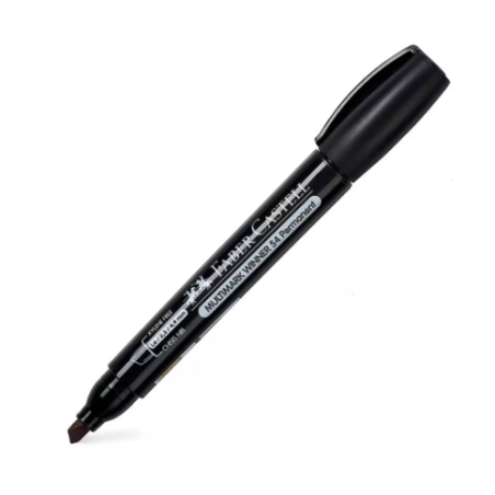 19742-MARCADOR MULTIMARK WINNER 54-E NEGRO PUNTA BISELADA Y SIN CLIP FABER CASTELL 153199