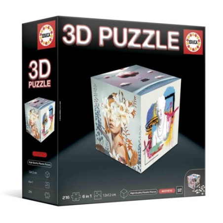 19794-PUZZLE CUBO 3D ANIMALES EDUCA BORRAS 20125