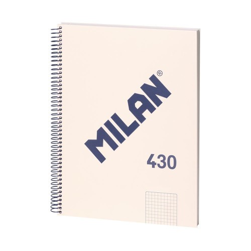 19836-LIBRETA CON ESPIRAL, PAPEL CUADRICULADO, 80 HOJAS A4, SERIE 1918, BEIGE MILAN 57143E80BG
