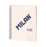 19836-LIBRETA CON ESPIRAL, PAPEL CUADRICULADO, 80 HOJAS A4, SERIE 1918, BEIGE MILAN 57143E80BG