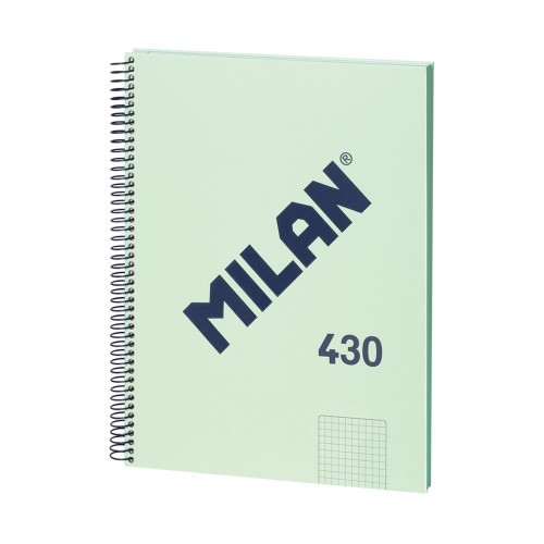 19842-LIBRETA CON ESPIRAL, PAPEL CUADRICULADO, 80 HOJAS A4, SERIE 1918, VERDE MILAN 57143E80GR