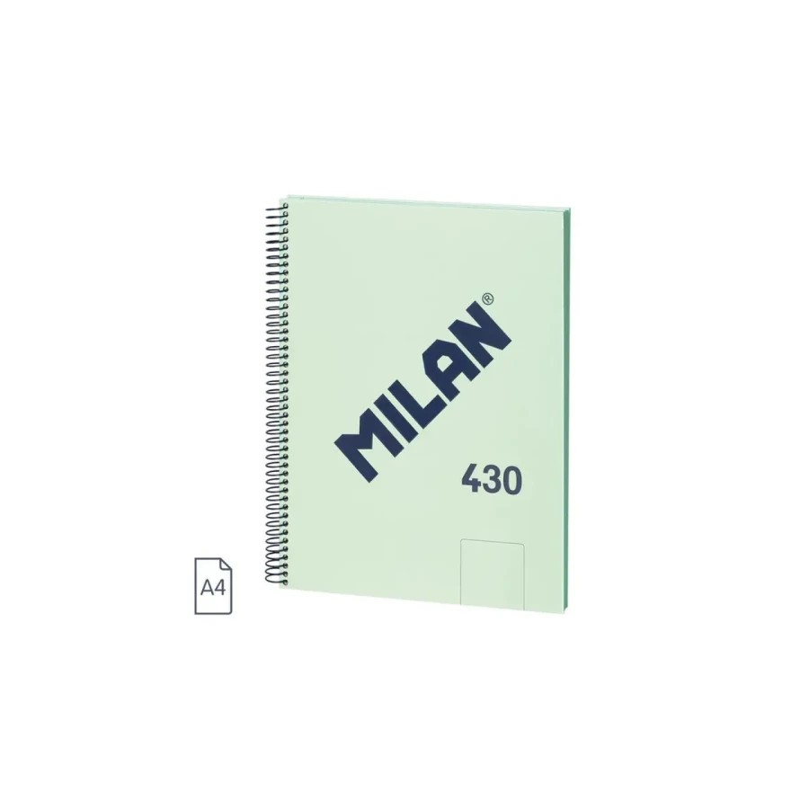 19854-CUADERNO A4 CON ESPIRAL Y TAPA DURA, 80 HOJAS BLANCAS DE 95 GR/M, COLECCION 430 SINCE 1918, VERDE MILAN 57141E80GR